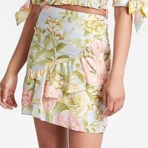 EXPRESS Floral Ruffle Skirt